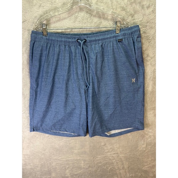 Hurley Hybrid Walk Shorts Drawstring Lightweight Blue Men's‎ XL Beach Reflective - Picture 1 of 15
